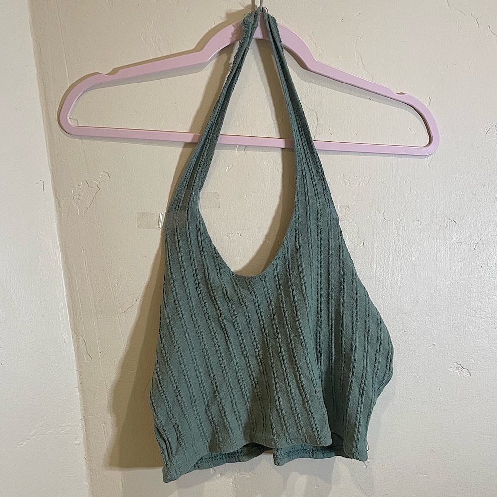 Light Teal Halter Top 🔹
